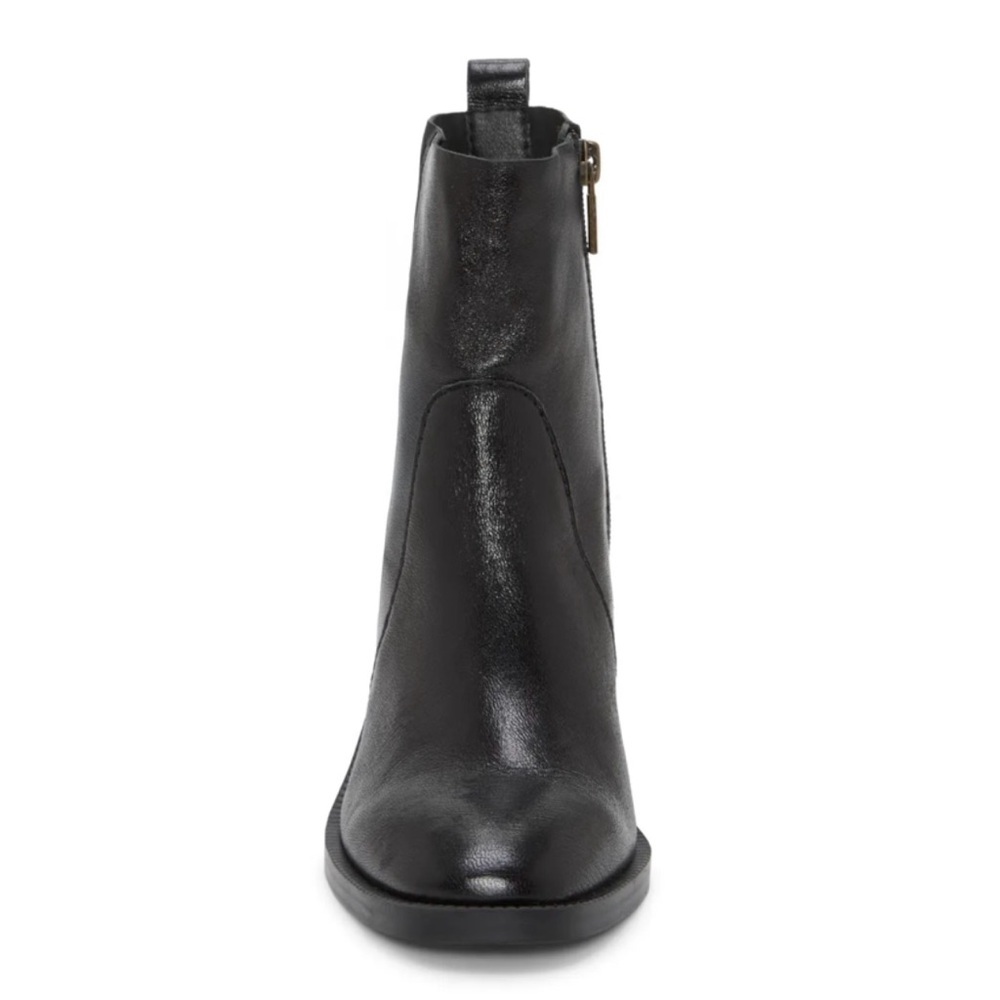 Lucky Brand Women's Stacked Heel Booties in Black Leather Size 7M - Picture 3 of 12